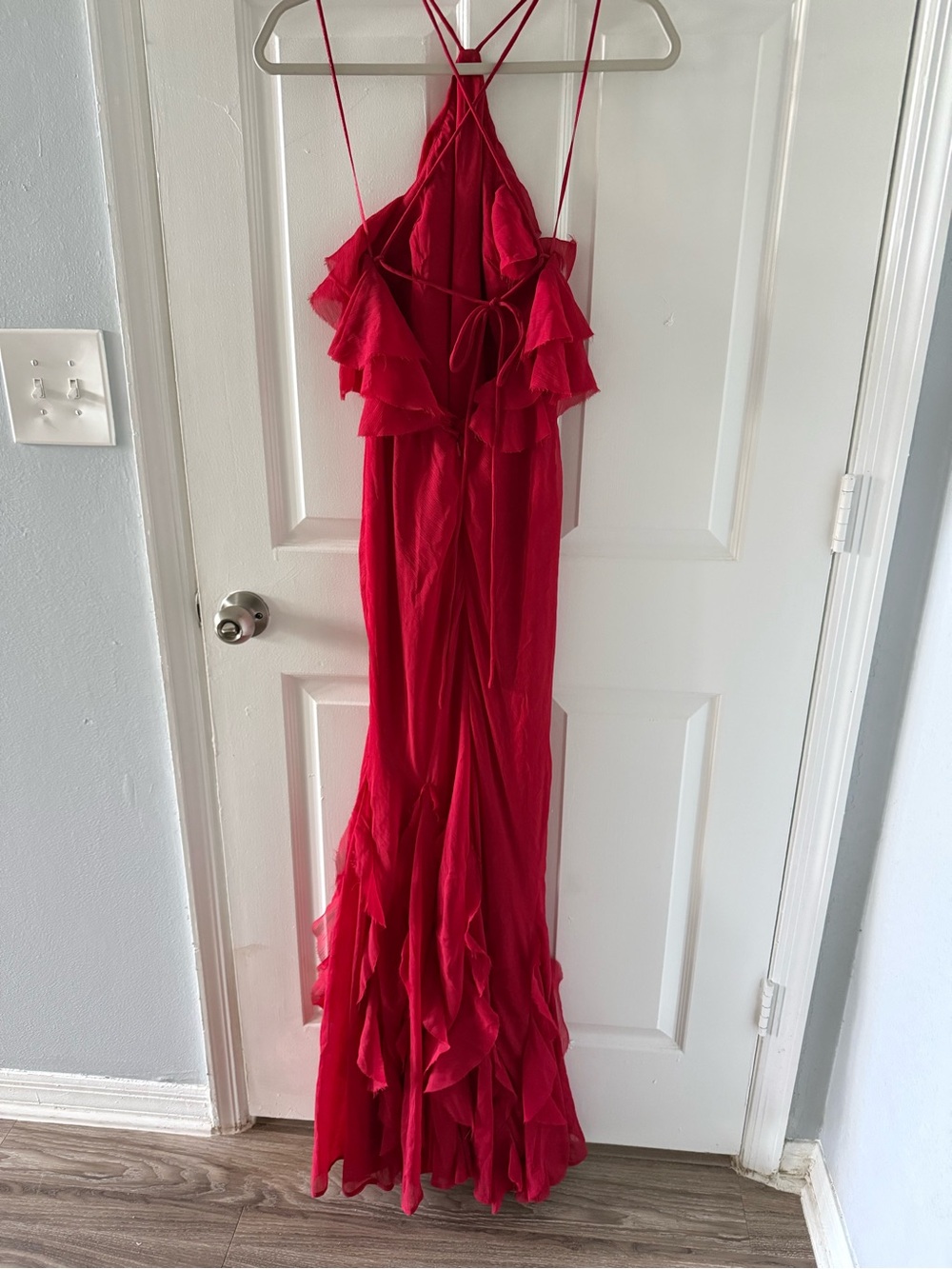 ASOS Red Ruffled Halter Maxi Dress - Picture 7 of 9